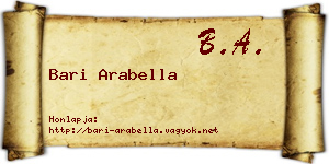 Bari Arabella névjegykártya